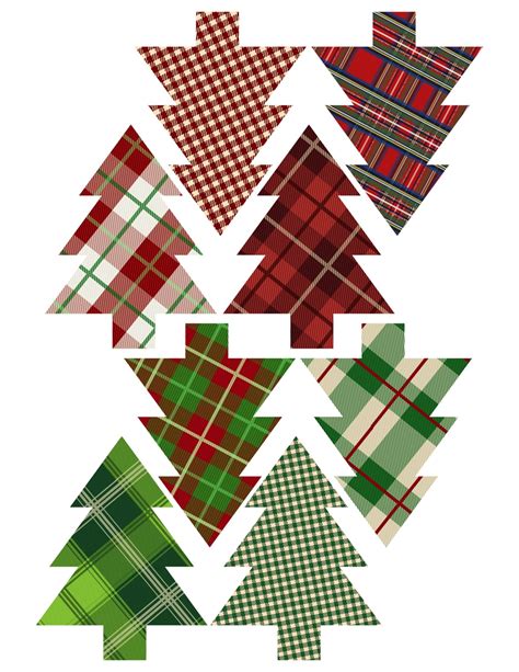 Plaid Christmas Tree Printable