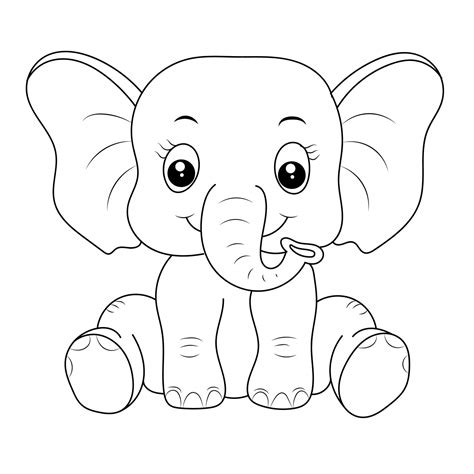 Plain Elephant Coloring Page