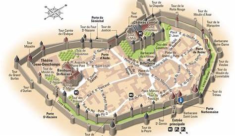 Plan de ville de Carcassonne, Aude- réalisé par l'atelier Blay Foldex