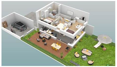 Plan De Maison Duplex 5 Chambres En 3d Avec Etage