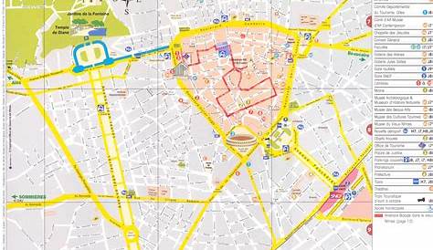 Tourist map of Nîmes area