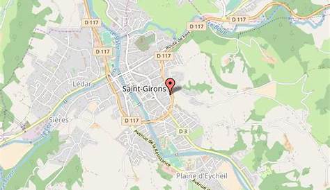 Plan Saint-Girons carte ville Saint-Girons