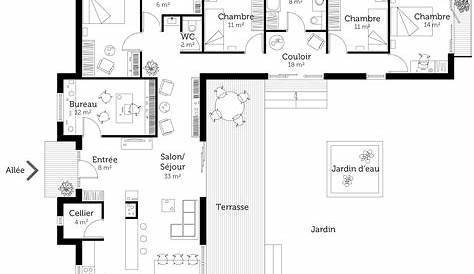 Plan Maison En L Plain Pied 4 Chambres