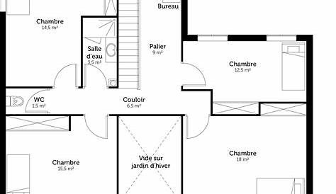 Plan de maison familiale, 5 chambres et grande mezzanine