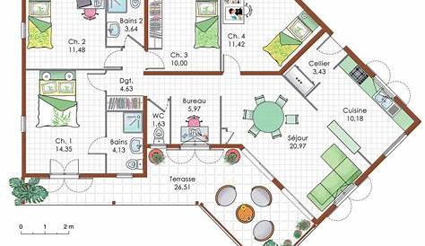 Plan Maison Ossature Bois 5 Chambres Unique Moderne