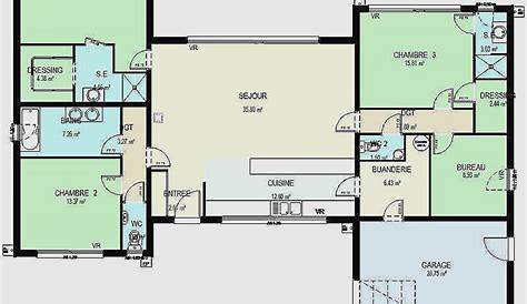 Plan de maison ossature bois plain pied Bricolage Maison