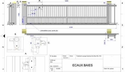 Plan Portail Coulissant Autoportant Industriel Galvanisé