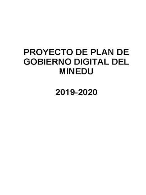 plan de gobierno digital minedu