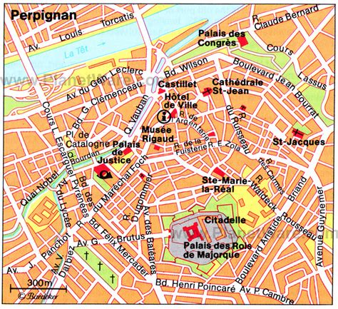 Perpignan map Old city map print Plan de la ville de Etsy