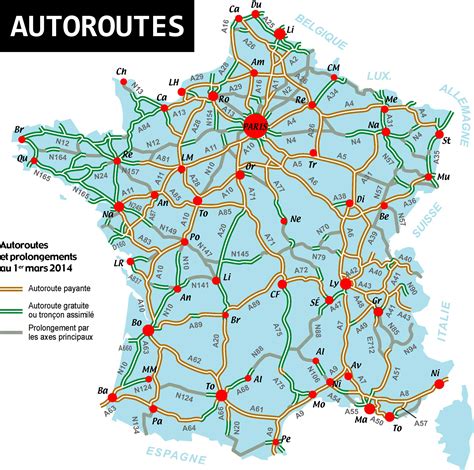 plan des autoroutes france