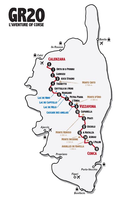 GR 20 Korsika Höhen und Fernwanderwege