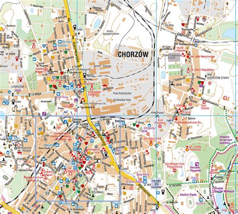 plan miasta chorzowa z ulicami