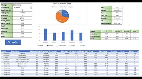 Plan Nutricional Excel