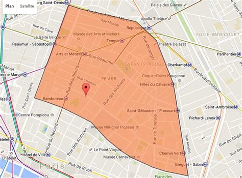 Carte du IIIème arrondissement