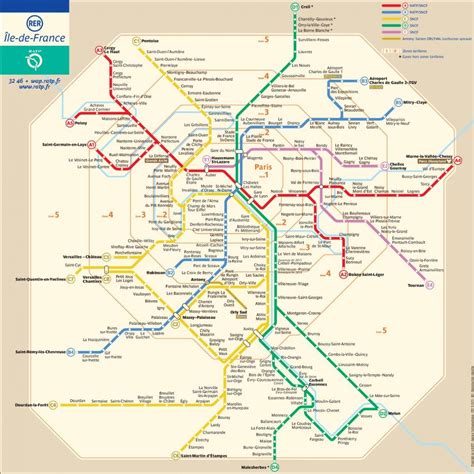 Plan et carte du RER et Transilien de Paris stations et lignes