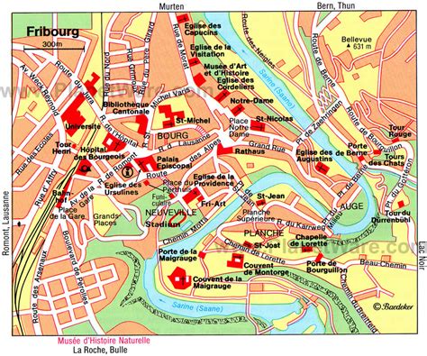 plan ville de fribourg suisse