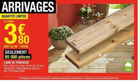 Planche De Terrasse Brico Depot Lame En Pin Euphrate L 2 4 M X L 14 5 Cm X Ep 27 Mm