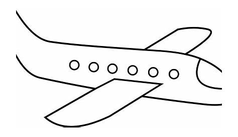 Cute Simple Airplane Line Art Free Clip Art