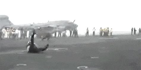 plane blown off aircraft carrier