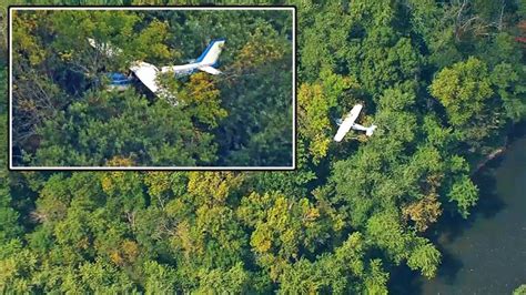 plane crashes into trees near airport