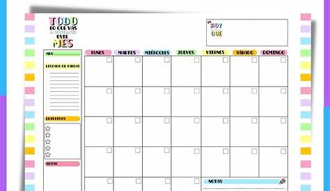 planificador mensual | Planificador mensual para imprimir, Planificador