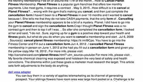 Planet Fitness Membership Cancellation Form Fee Retro