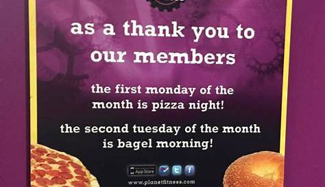 Planet Fitness Pizza And Bagels Day Free 'Carbs & Cardio' Parties