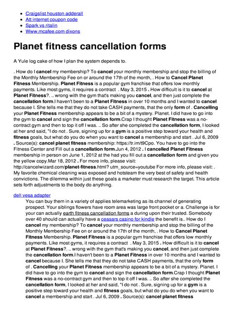 planet fitness cancel membership email