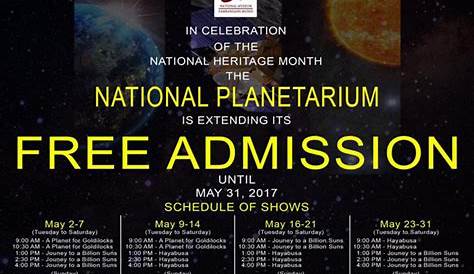 Planetarium Manila Entrance Fee 2018 NATIONAL MANILA , Schedule