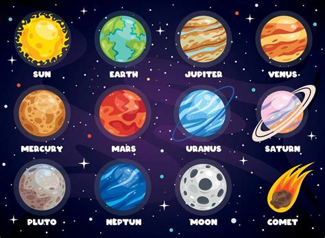 planetas sistema solar colores