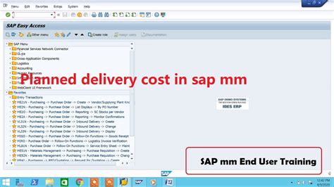 planned delivery cost in sap mm