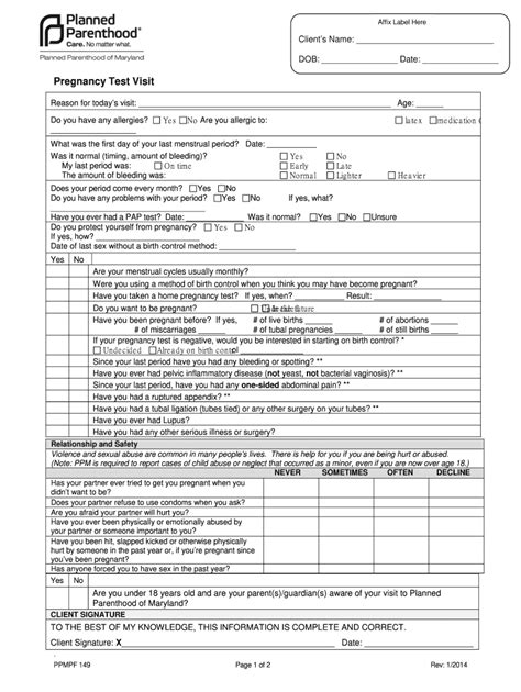 planned parenthood abortion paperwork