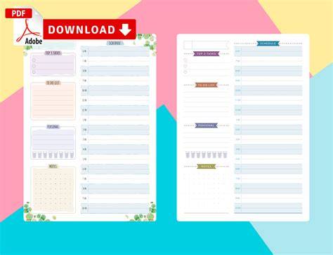 Beautiful and colorful planner printables for organization