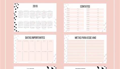 Kit Planner mensal 2019 para imprimir no Elo7 | Sweet Moment Convites