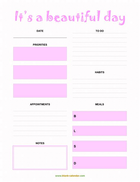 Daily Planner Template Sheets Teaching Resource