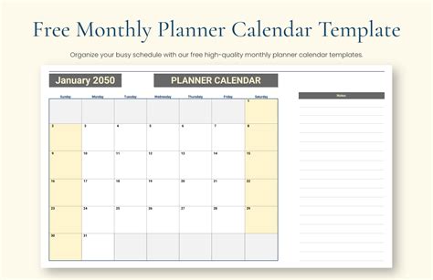 Planner Calendar Template