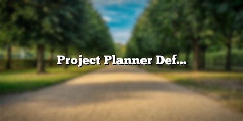 Planner Role Definition