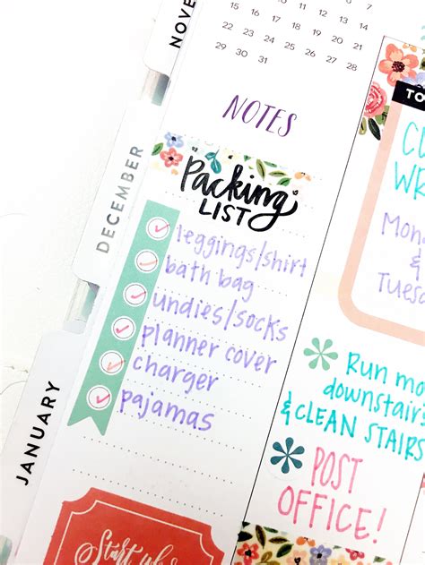Planner Sidebar Ideas