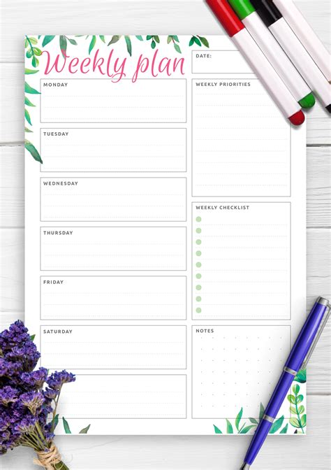 planner template pdf