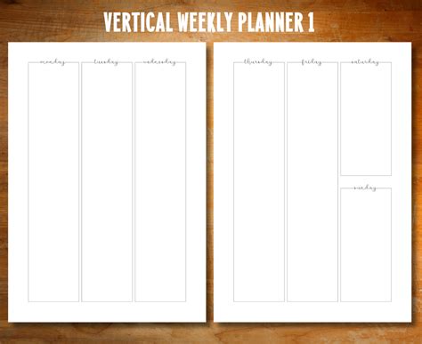Planner With Vertical Weekly Layout