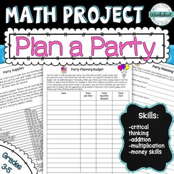 Planning A Party Math Project