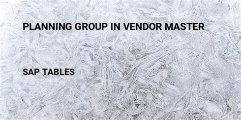 Planning Group Vendor