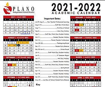 Plano Isd Calendar 21-22