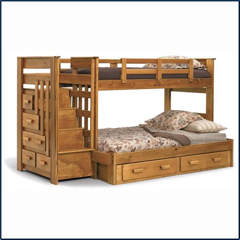 Twin Over Full Bunk Bed Plans With Stairs Bedroom Home Decorating
