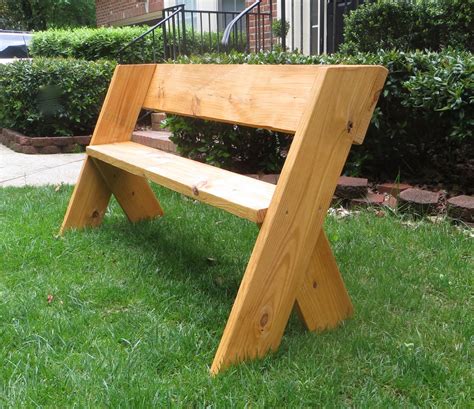 PLANS for Park Bench Plans 4ft Long DIY 2x4 Wood Construction Etsy