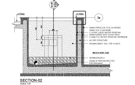 Planter Box Section Drawing Download DWG File Cadbull