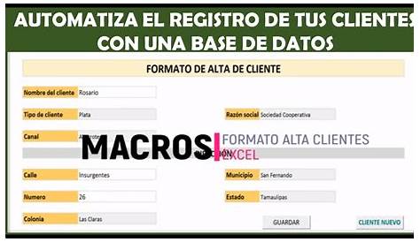 Modelo de fichero cliente Excel