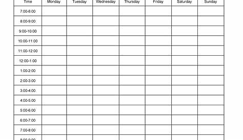 Plantillas horarios y planning semanal