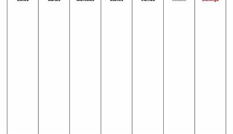 Plantilla de planificador de calendario para la semana comienza Imagen