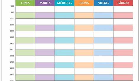 20 plantillas gratis de horarios para el colegio en Excel